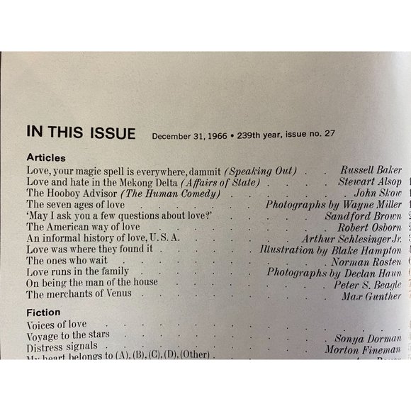 The Saturday Evening Post  Vintage December 1966 Love In America Issue - Picture 6 of 7